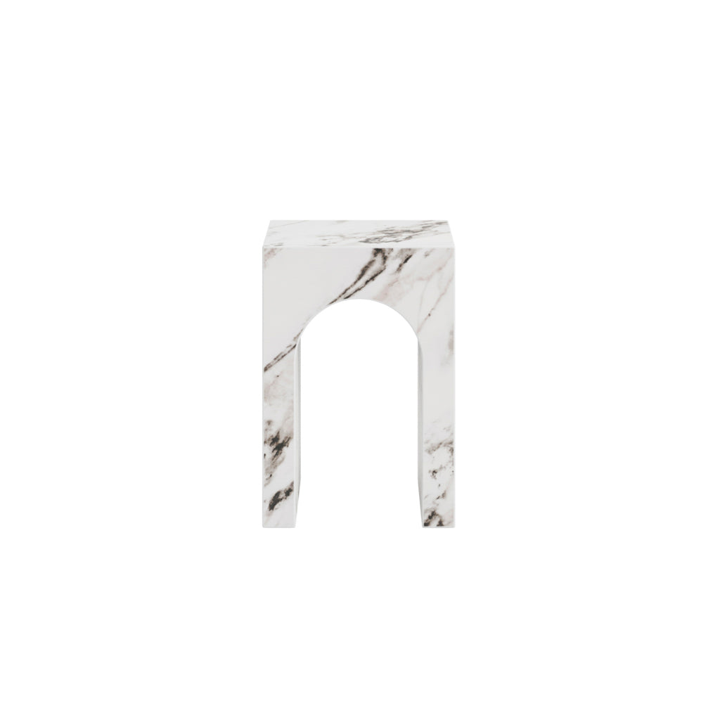 Archie Calacatta White Marble Side Table | Small